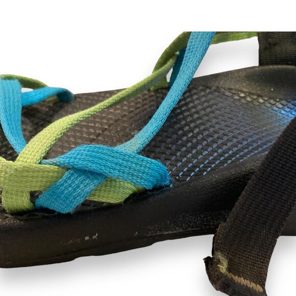 Womens Chaco ZX2 Yampa Celery Blue Adjustable Strap Vibram Sole Sandals Size 10 - Picture 15 of 16